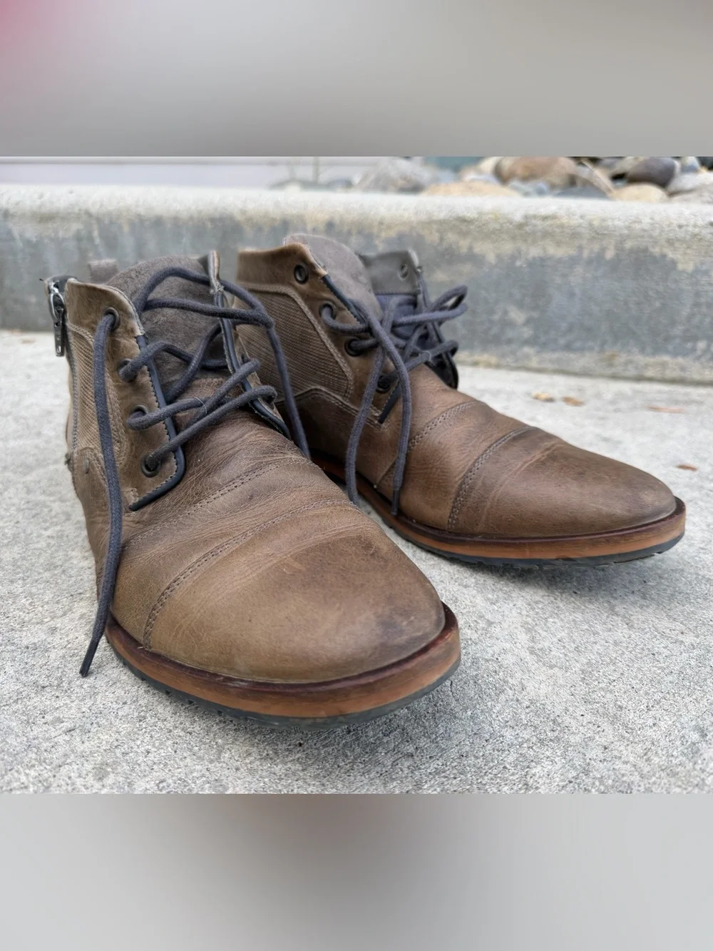 Men's Freebird Brown Leather Lace-Up Boots